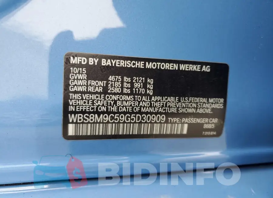 WBS8M9C59G5D30909 Photo# 13