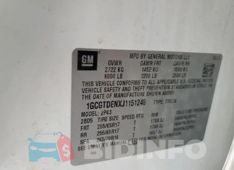 1GCGTDENXJ1151246 Photo# 13