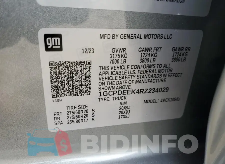 1GCPDEEK4RZ234029 Photo# 13