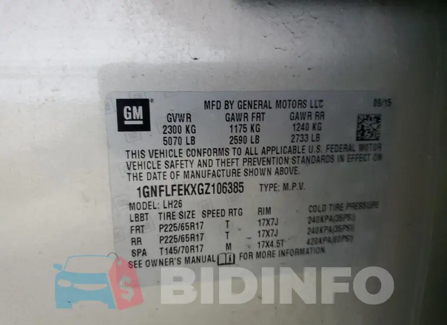 1GNFLFEKXGZ106385 Photo# 13
