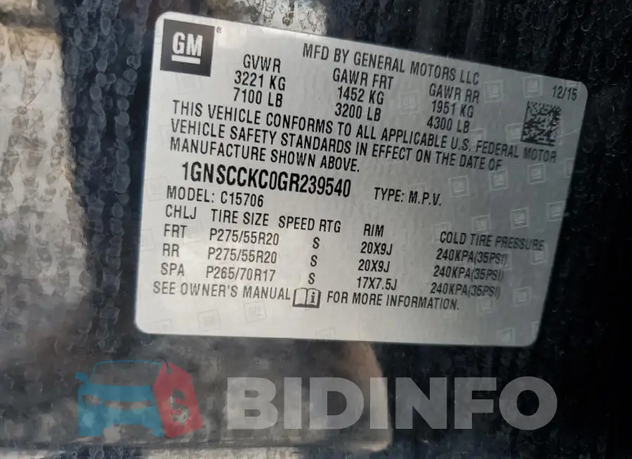 1GNSCCKC0GR239540 Photo# 13