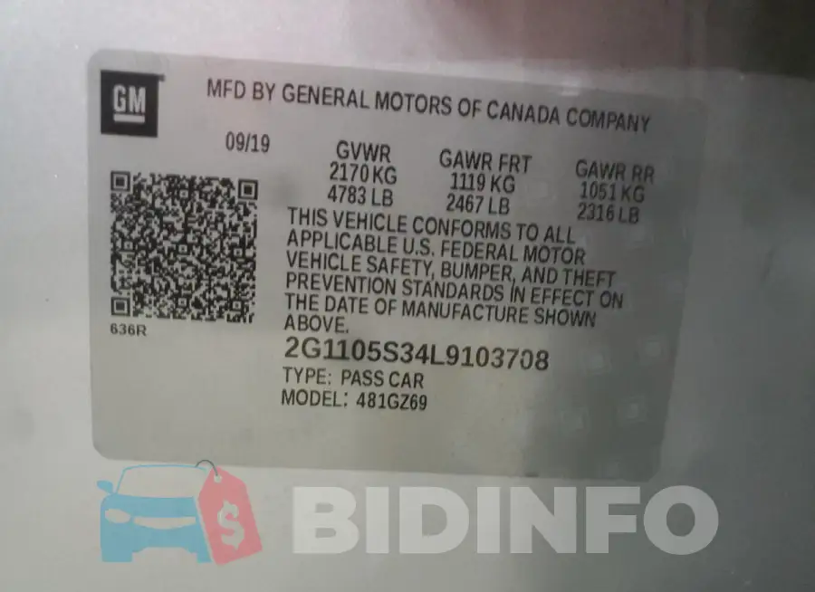 2G1105S34L9103708 Photo# 12