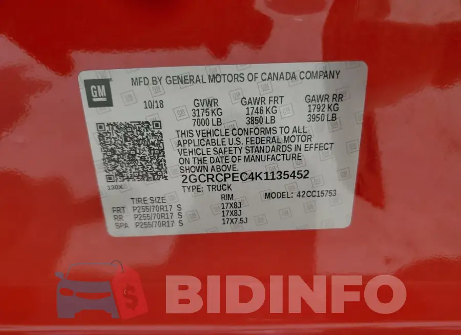 2GCRCPEC4K1135452 Photo# 12