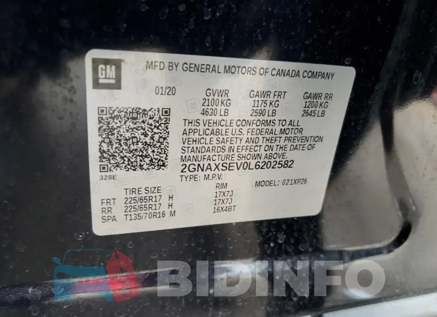 2GNAXSEV0L6202582 Photo# 13