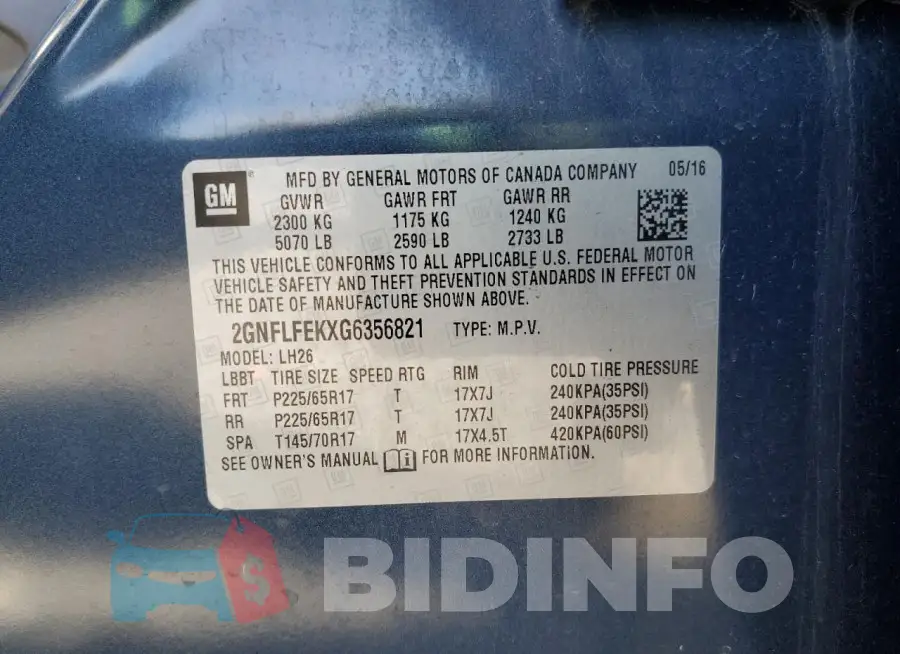 2GNFLFEKXG6356821 Photo# 13
