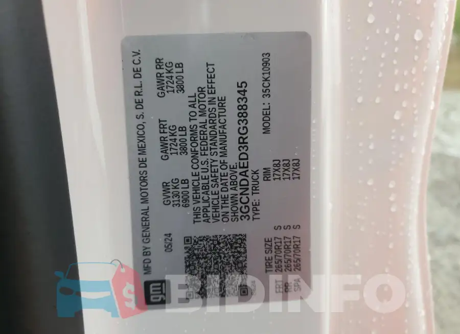 3GCNDAED3RG388345 Photo# 12