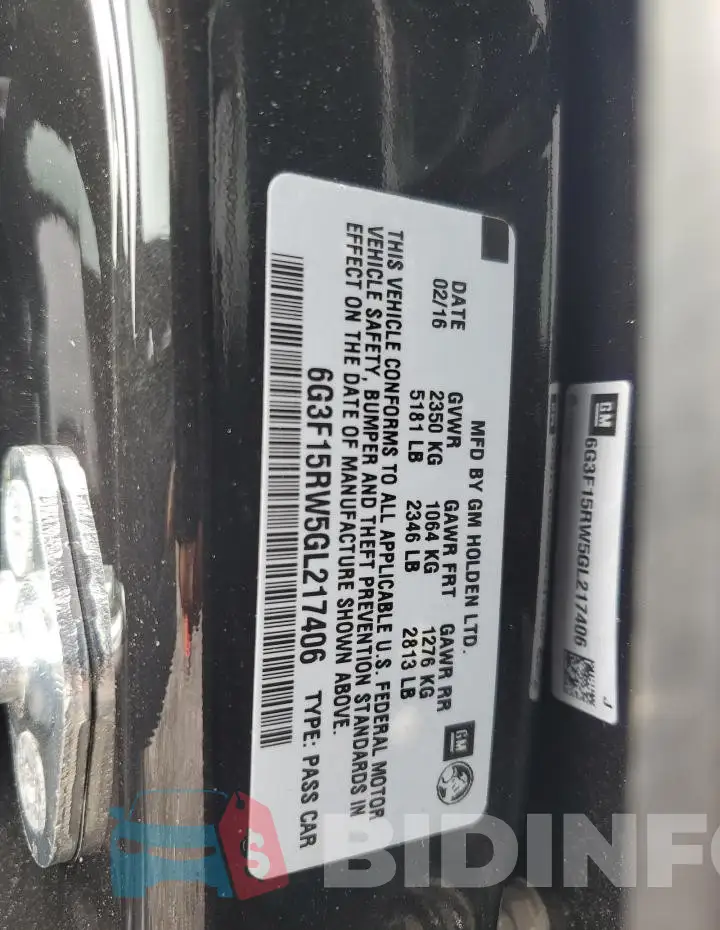 6G3F15RW5GL217406 Photo# 12