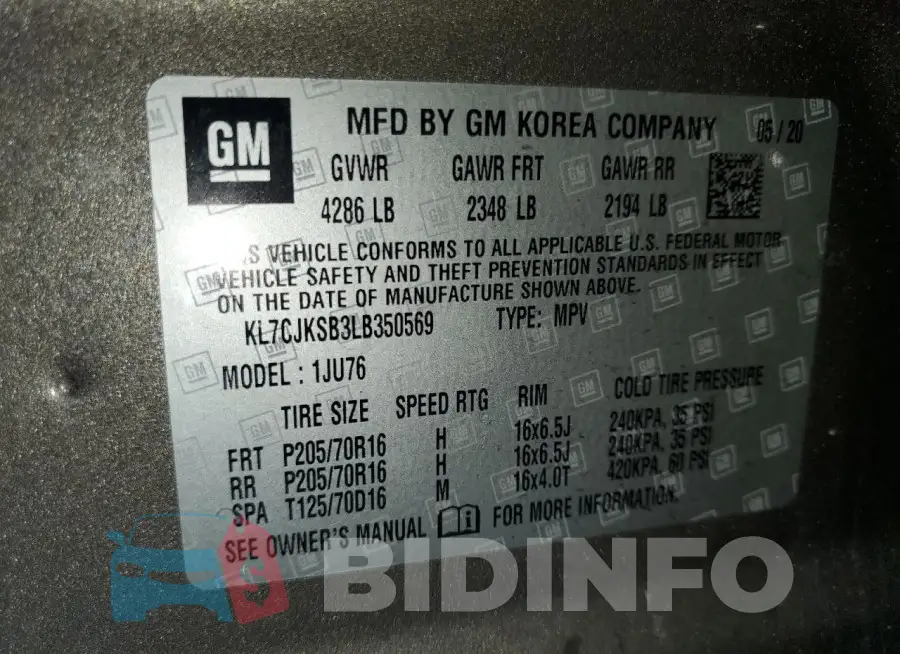 KL7CJKSB3LB350569 Photo# 14