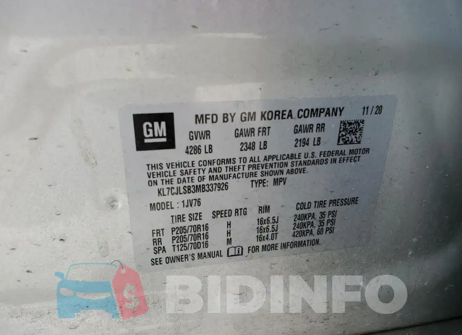 KL7CJLSB3MB337926 Photo# 13