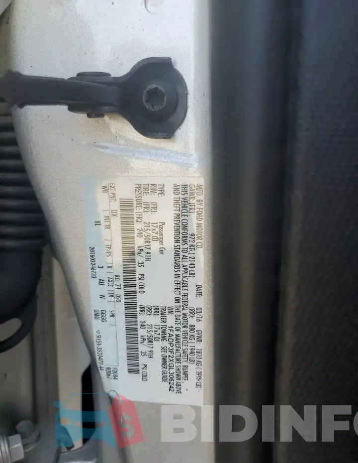 1FADP3F2XGL306242 Photo# 12