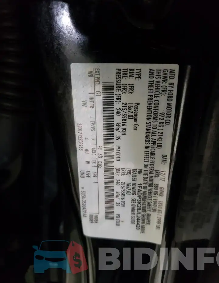 1FADP3K28JL244420 Photo# 13