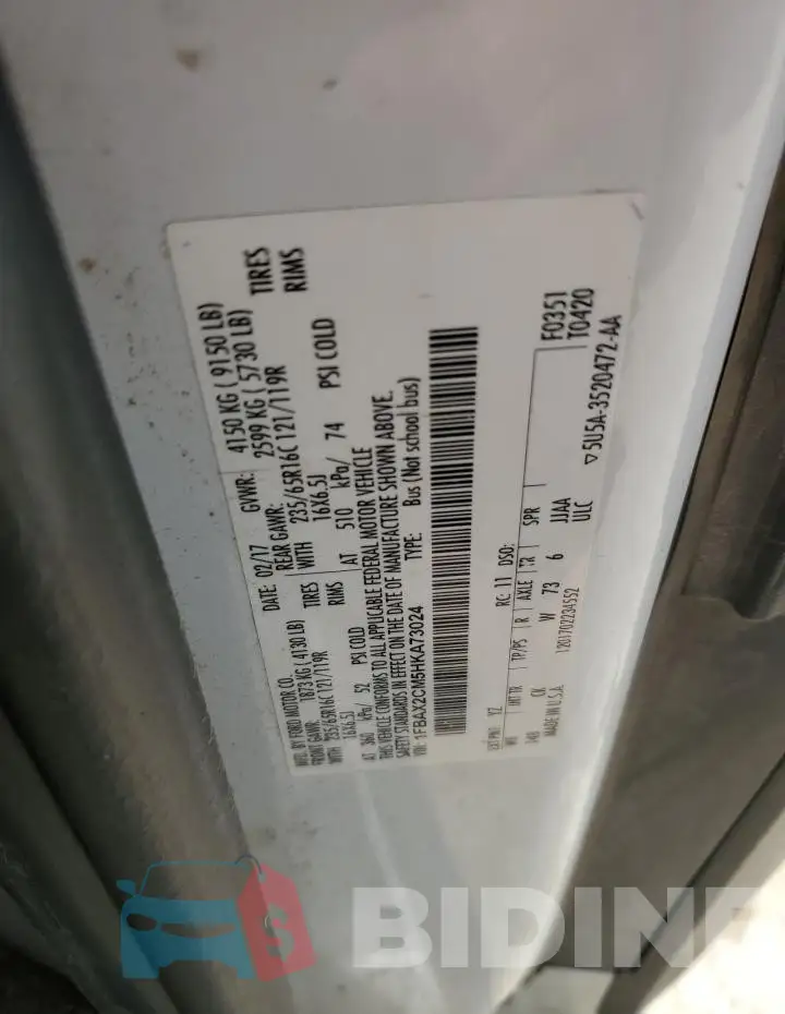 1FBAX2CM5HKA73024 Photo# 13