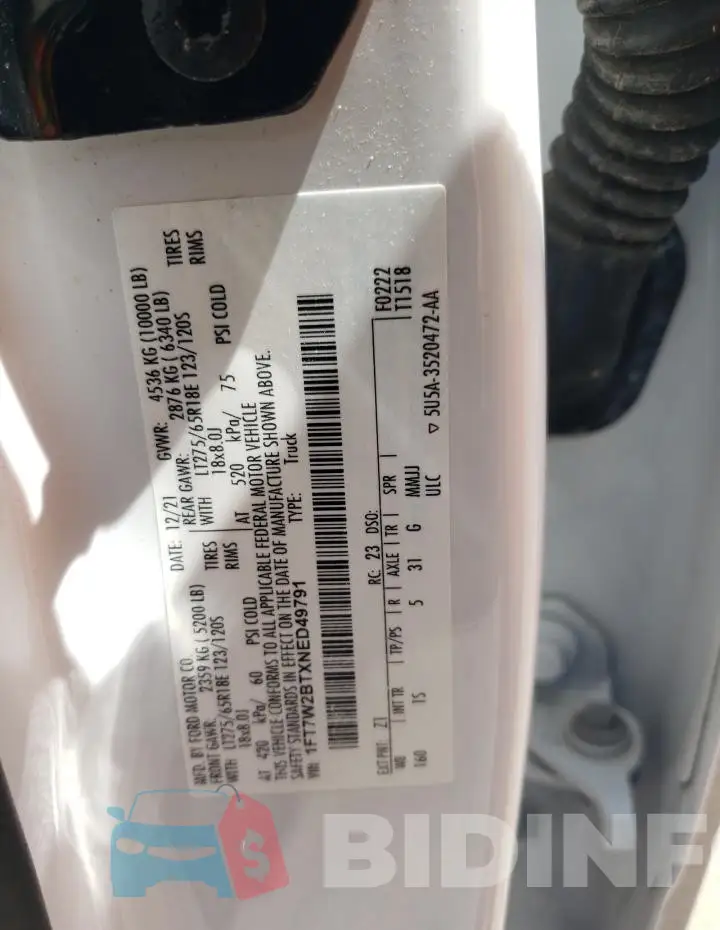 1FT7W2BTXNED49791 Photo# 12
