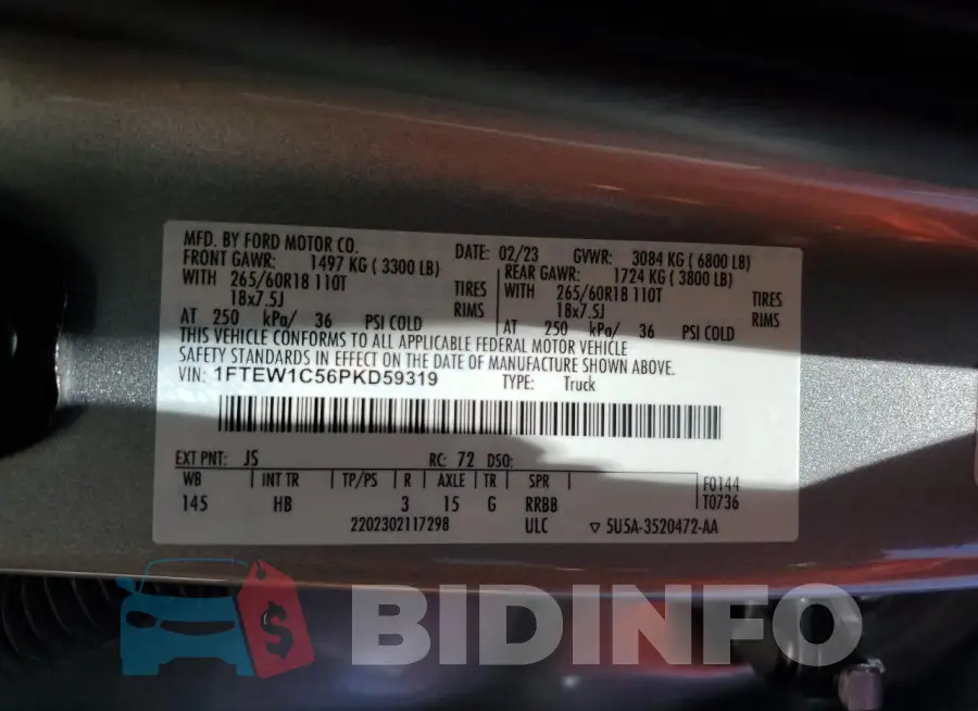 1FTEW1C56PKD59319 Photo# 12