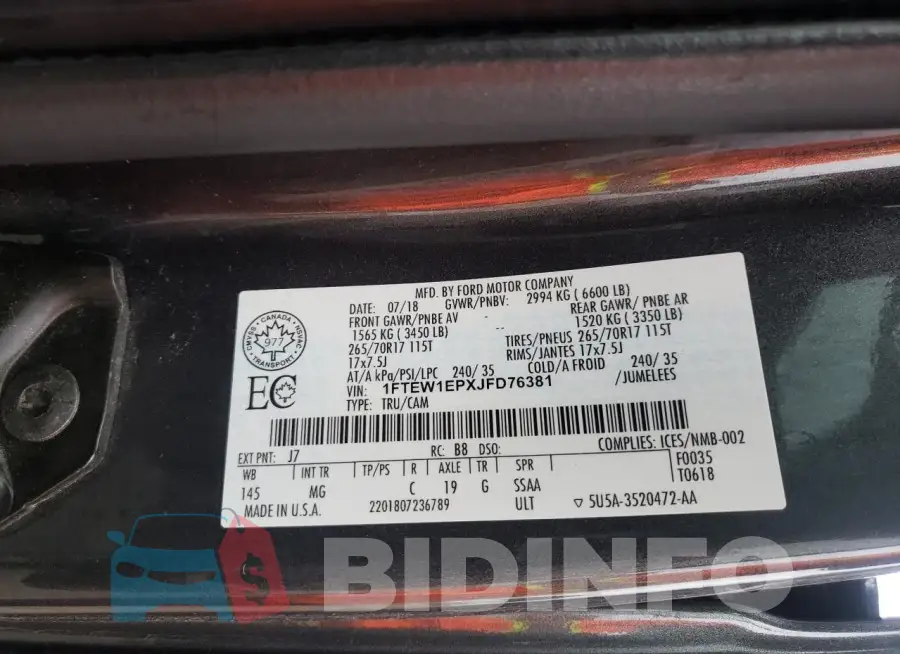 1FTEW1EPXJFD76381 Photo# 12