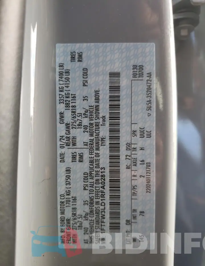 1FTFW3LD1RFA02813 Photo# 12
