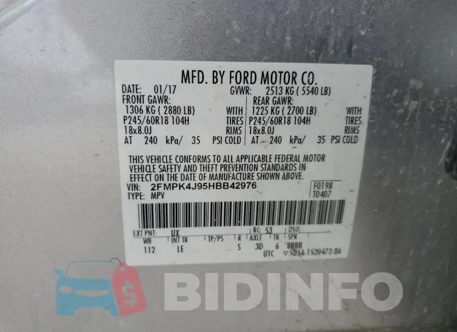 2FMPK4J95HBB42976 Photo# 12
