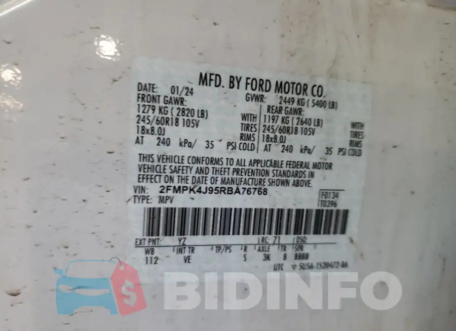 2FMPK4J95RBA76768 Photo# 13