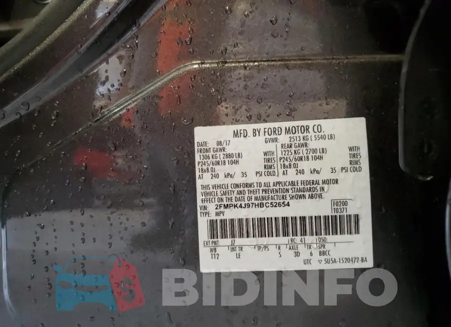 2FMPK4J97HBC52654 Photo# 12