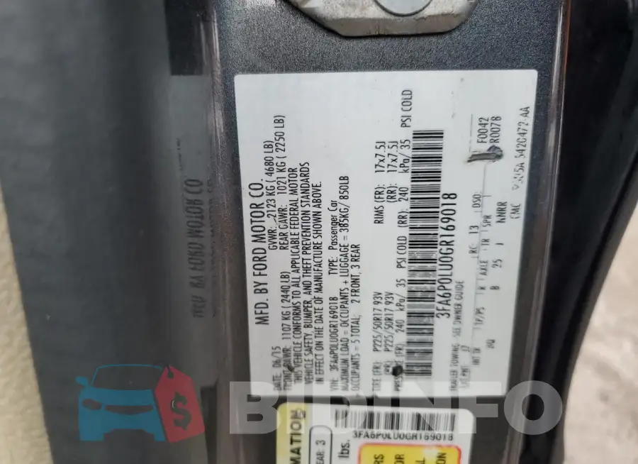 3FA6P0LU0GR169018 Photo# 12