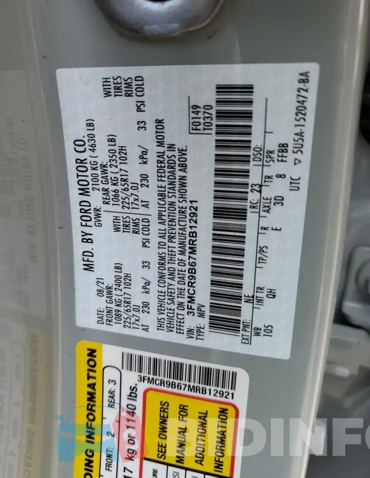 3FMCR9B67MRB12921 Photo# 13