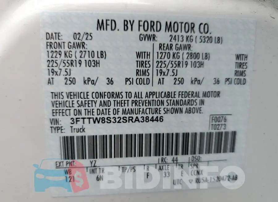 3FTTW8S32SRA38446 Photo# 12