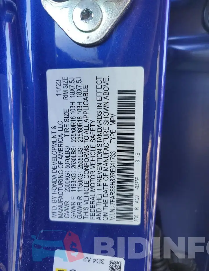 7FARS6H82RE041733 Photo# 12