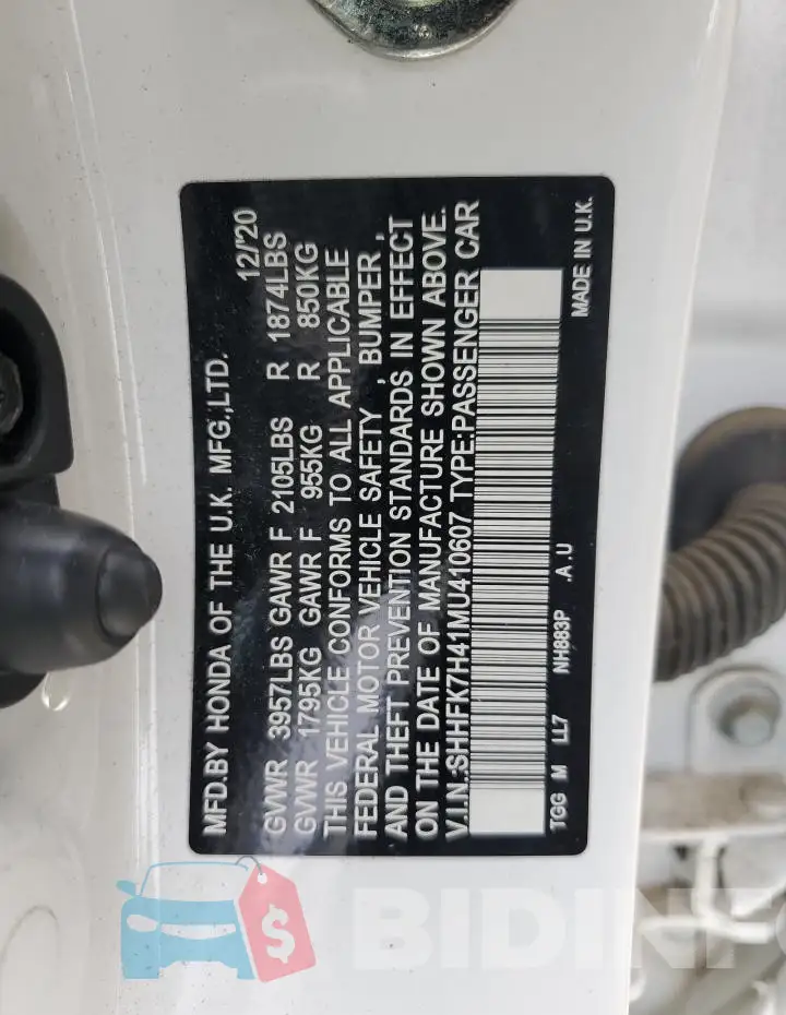 SHHFK7H41MU410607 Photo# 12