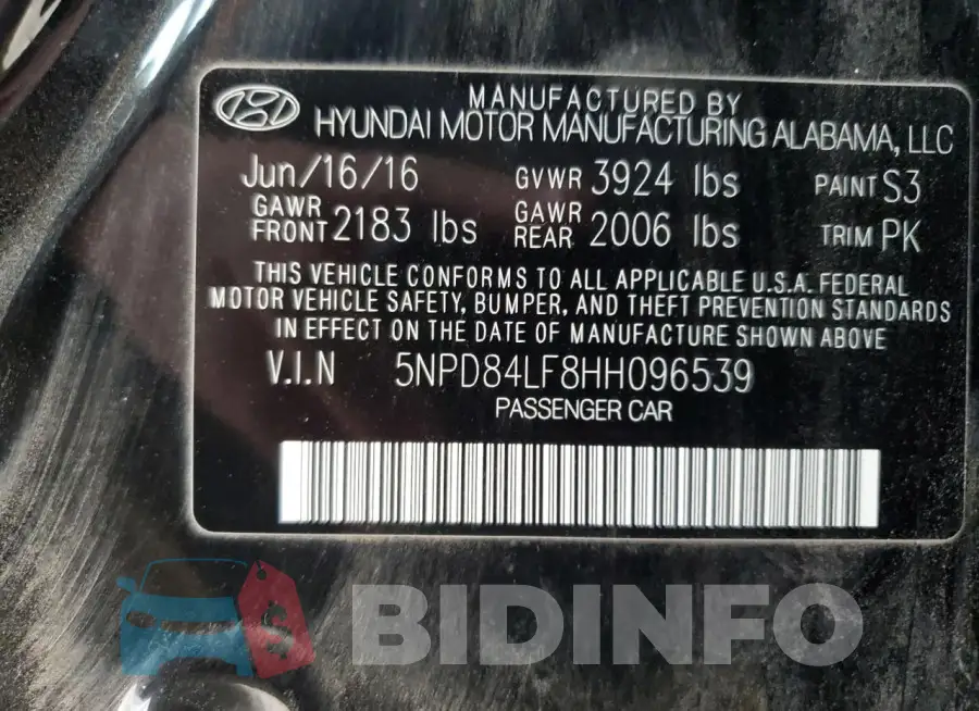 5NPD84LF8HH096539 Photo# 12