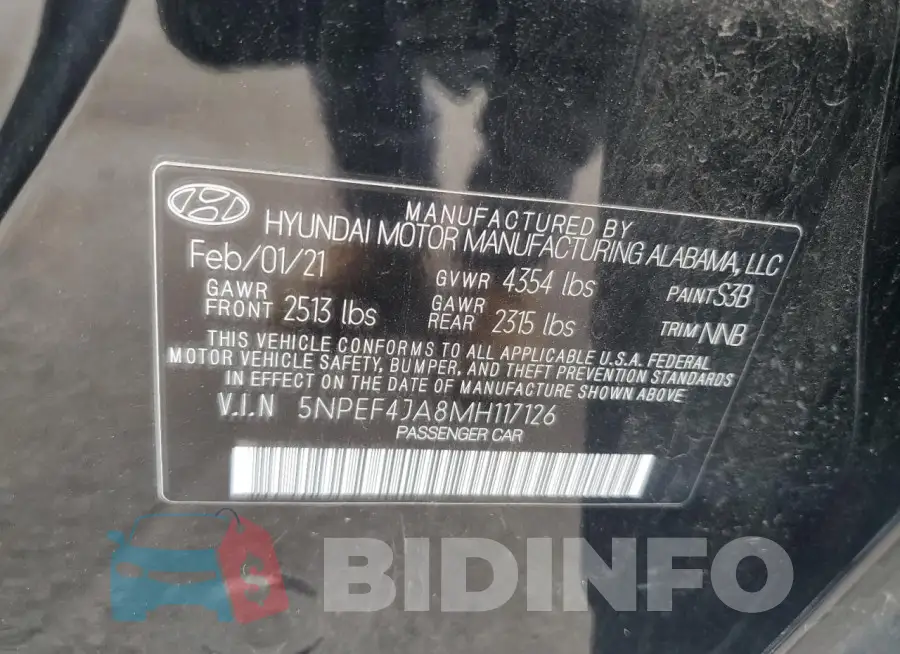5NPEF4JA8MH117126 Photo# 13