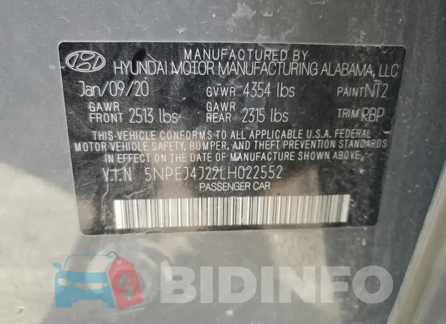 5NPEJ4J22LH022552 Photo# 13