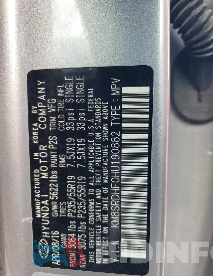 KM8SRDHF0HU190882 Photo# 13