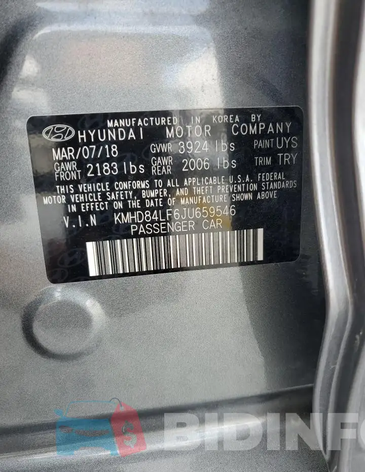 KMHD84LF6JU659546 Photo# 12