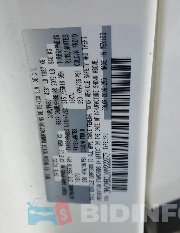 3MVDMBCLXMM222277 Photo# 13
