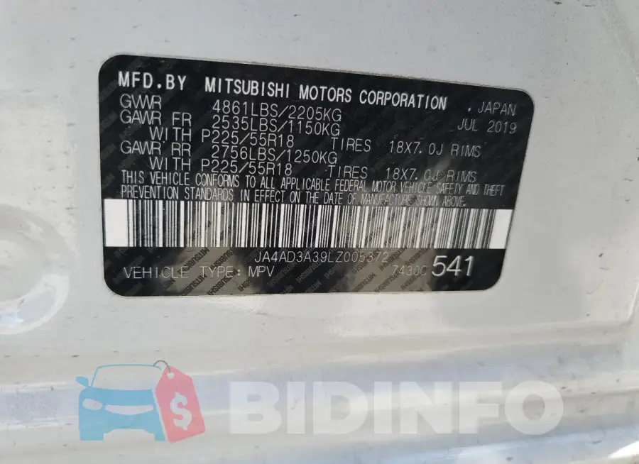 JA4AD3A39LZ005372 Photo# 13