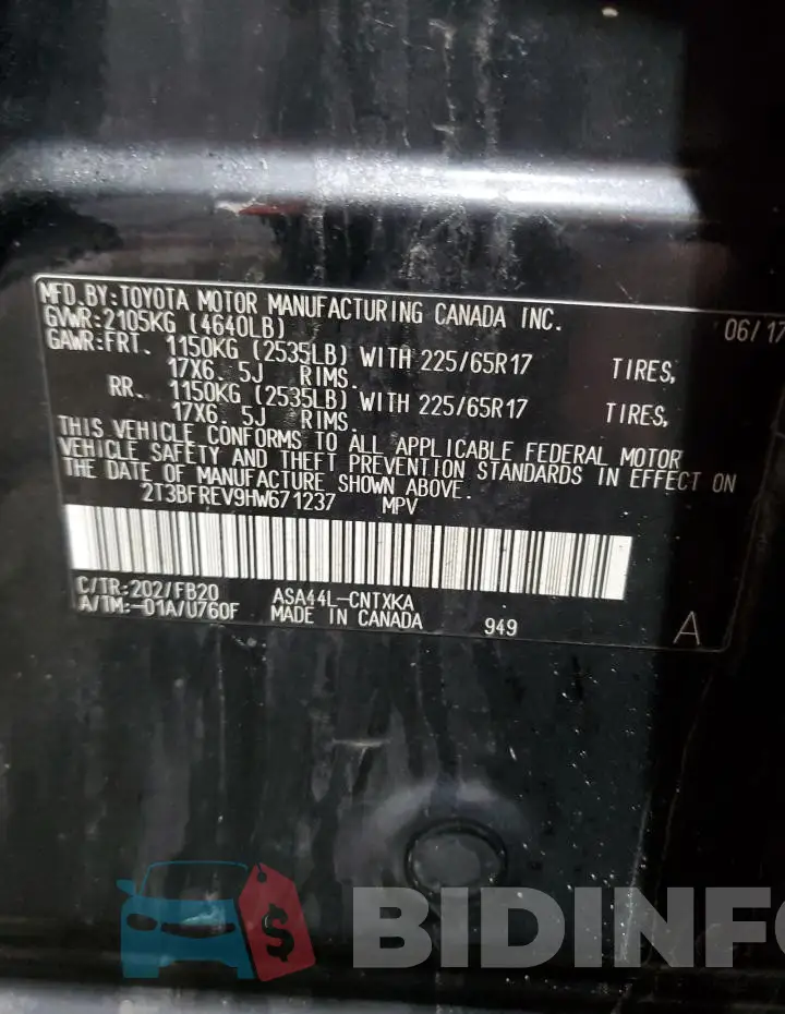 2T3BFREV9HW671237 Photo# 13