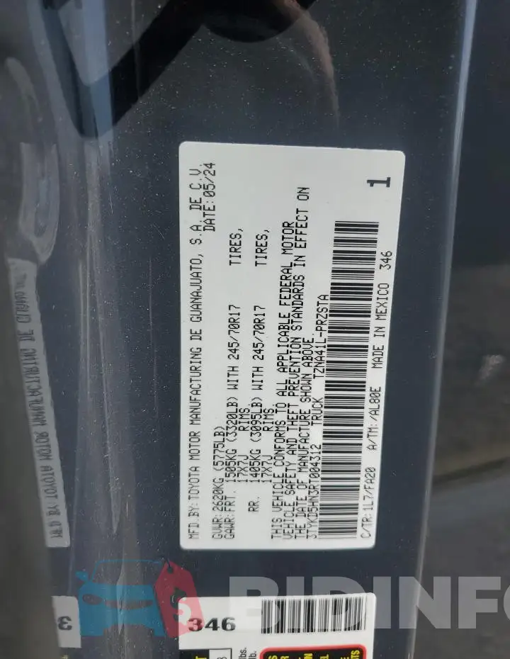 3TYKD5HN3RT004312 Photo# 12