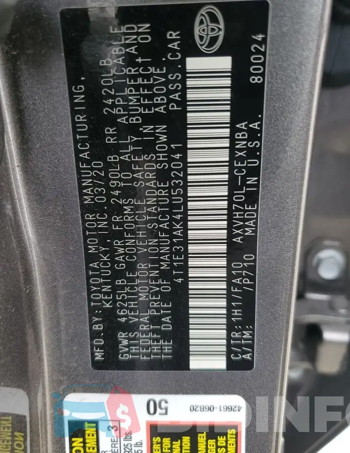 4T1E31AK4LU532041 Photo# 12