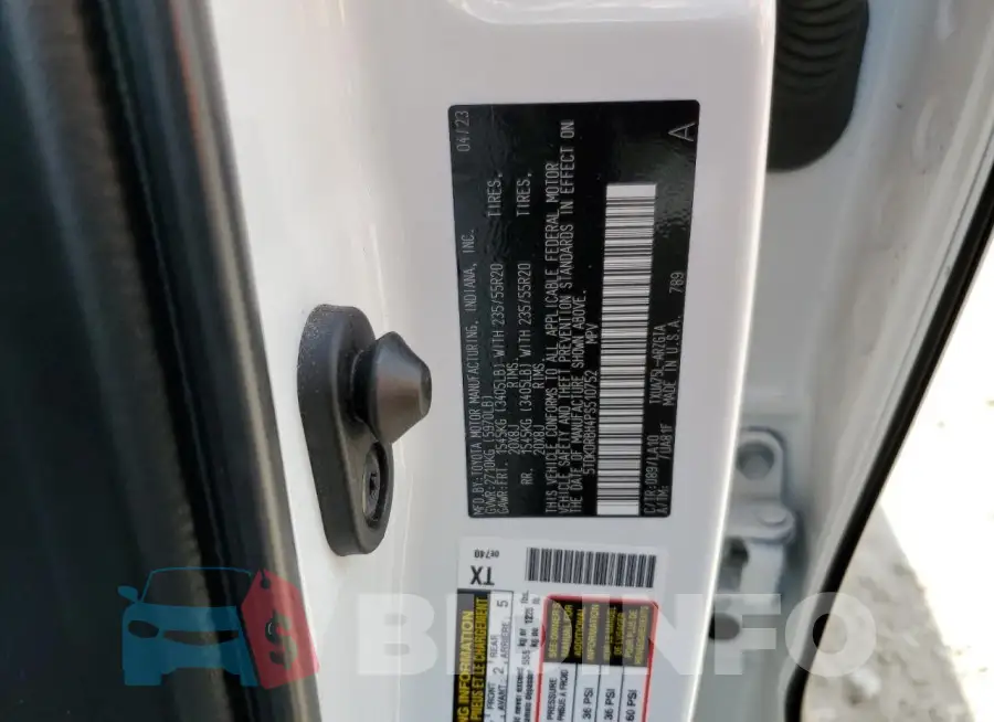 5TDKDRBH4PS510752 Photo# 13