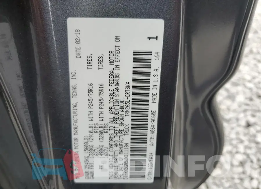 5TFRX5GN5JX111184 Photo# 12