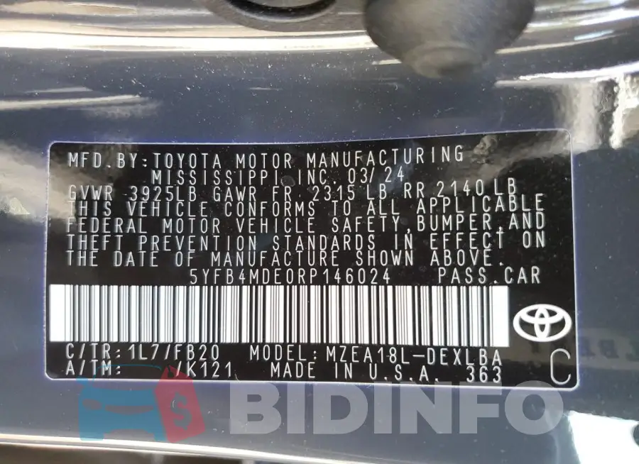 5YFB4MDE0RP146024 Photo# 12