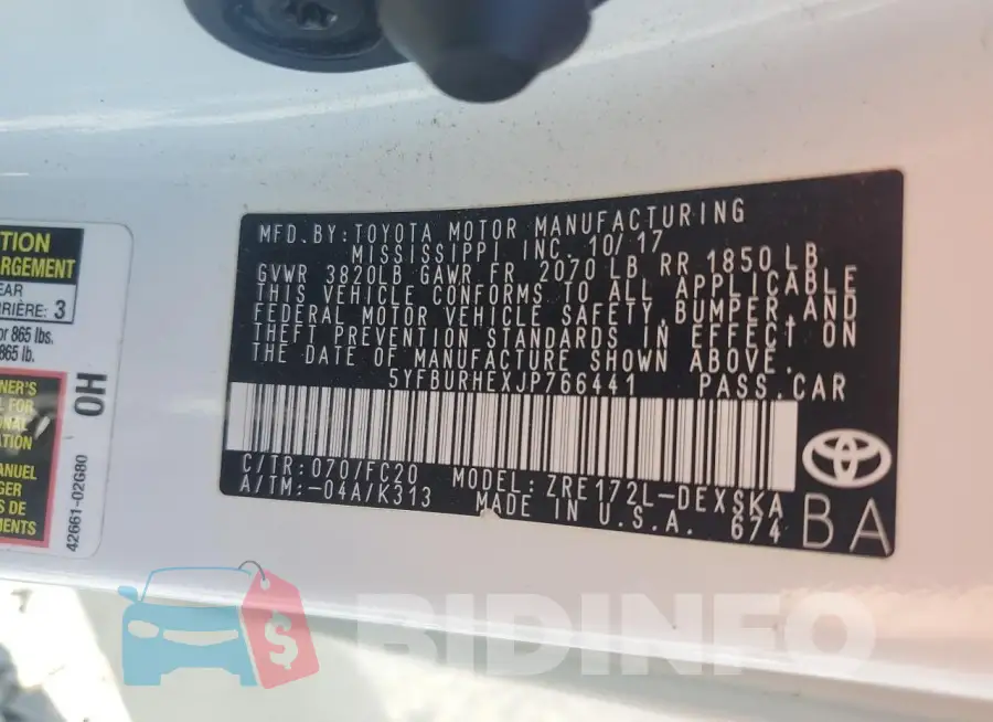 5YFBURHEXJP766441 Photo# 13