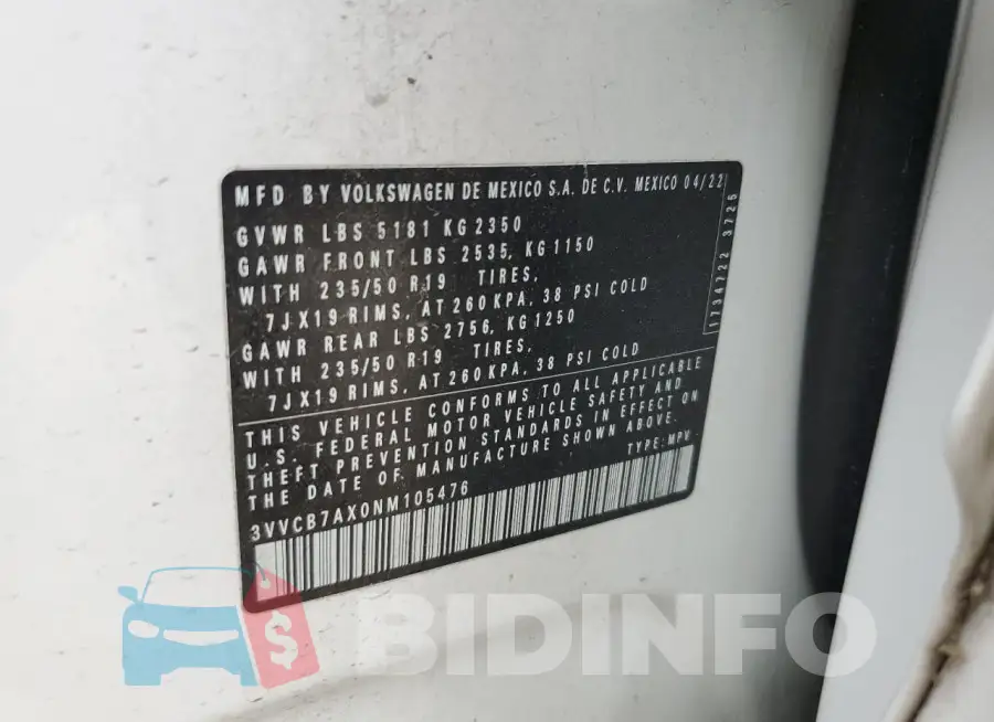 3VVCB7AX0NM105476 Photo# 13