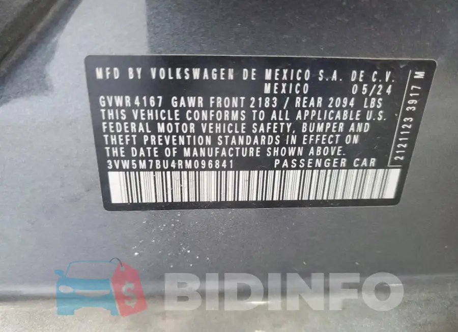3VW5M7BU4RM096841 Photo# 12