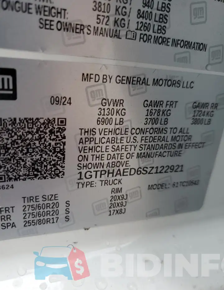 1GTPHAED6SZ122921 Photo# 12