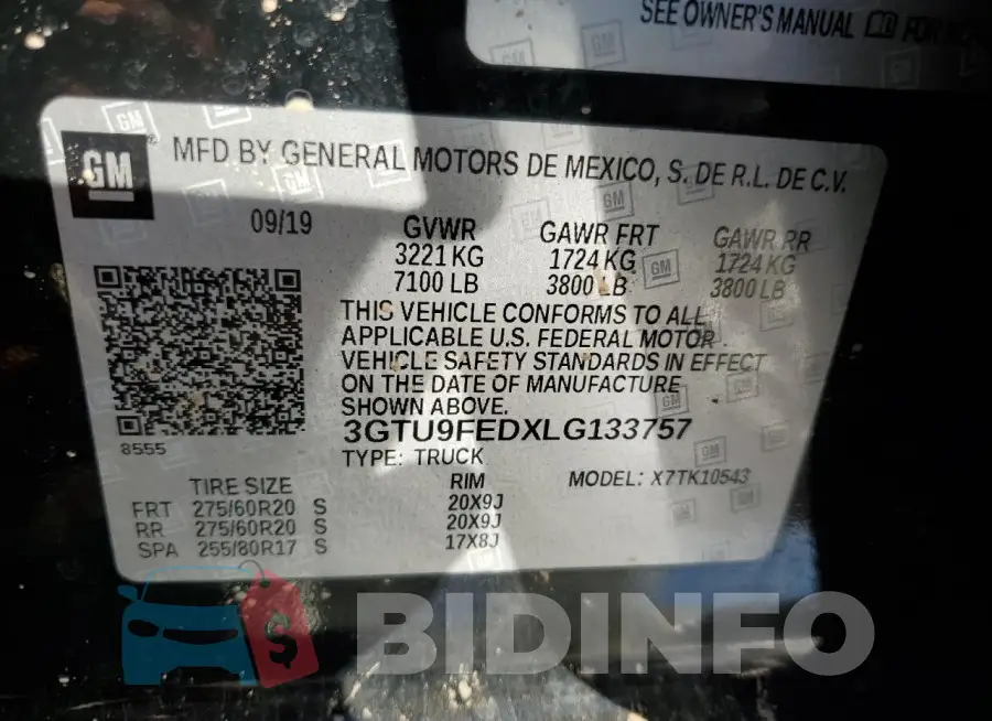 3GTU9FEDXLG133757 Photo# 12