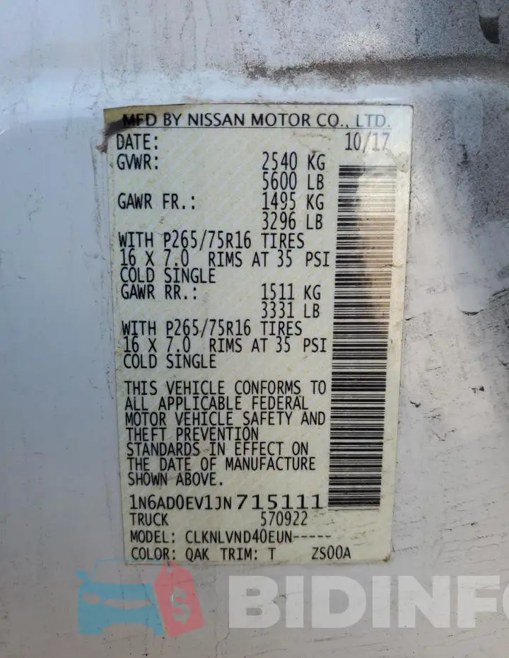 1N6AD0EV1JN715111 Photo# 12