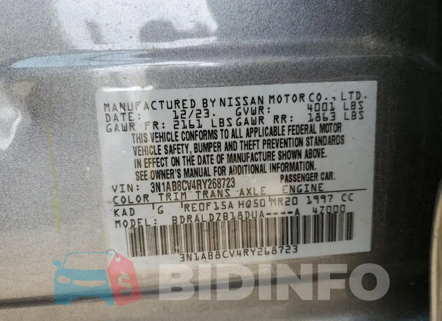 3N1AB8CV4RY268723 Photo# 12