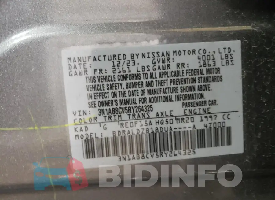 3N1AB8CV5RY264325 Photo# 13