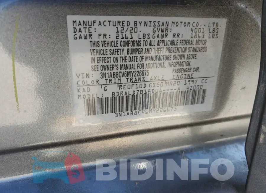 3N1AB8CV6MY226675 Photo# 12